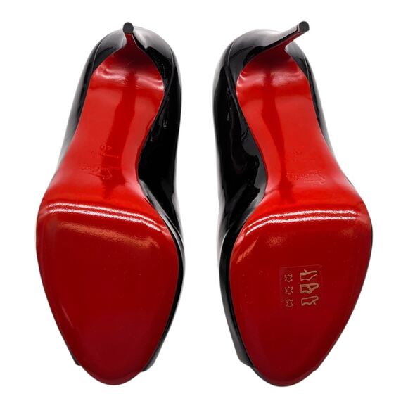 Christian Louboutin Hot Chick Alta Open Toe Leather Pumps Black EU 40 US 9.5 New - Picture 6 of 8